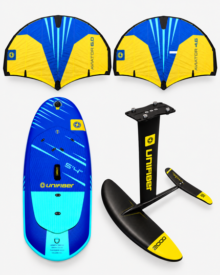 Unifiber Impulse 5’4 - 132L + Unifiber Navigator 2000 + Wings 4.6 / 6.0