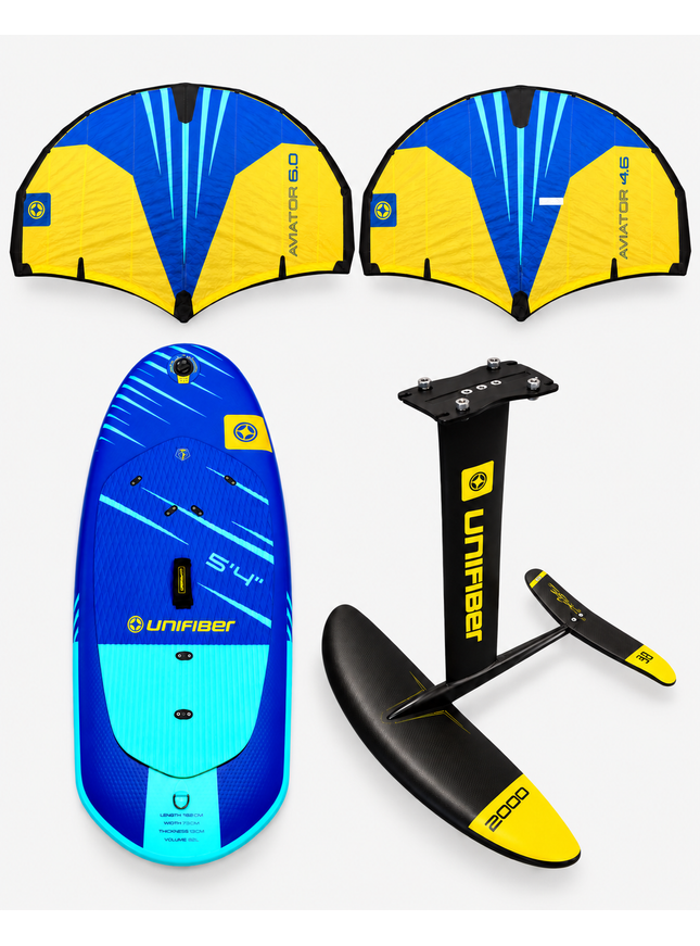 Unifiber Impulse 5’4 - 132L + Unifiber Navigator 2000 + Wings 4.6 / 6.0