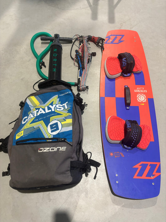 Complete kiteset | Ozone Catalyst 9m2 + North Gonzales 134x40 board + Bar + Pomp + Leash