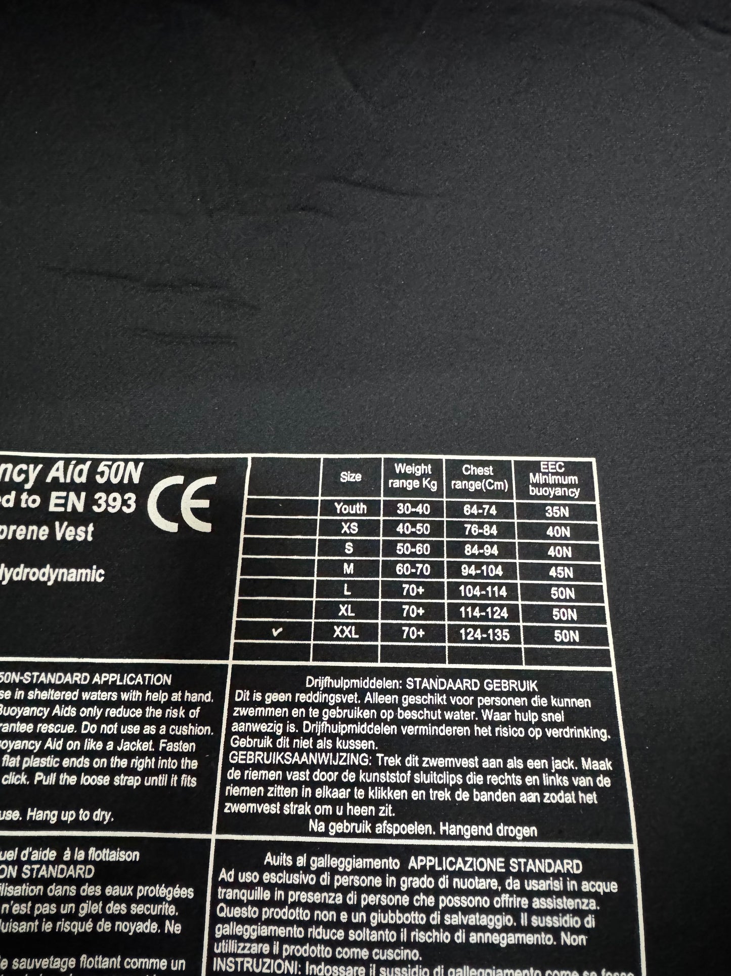 Mystic Drijfvest maat XXL