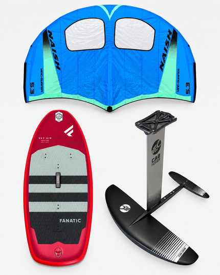 Fanatic Sky Air Premium 5’10 150L + Cabrinha X1600 Foil + Naish Wingsurfer 5.3