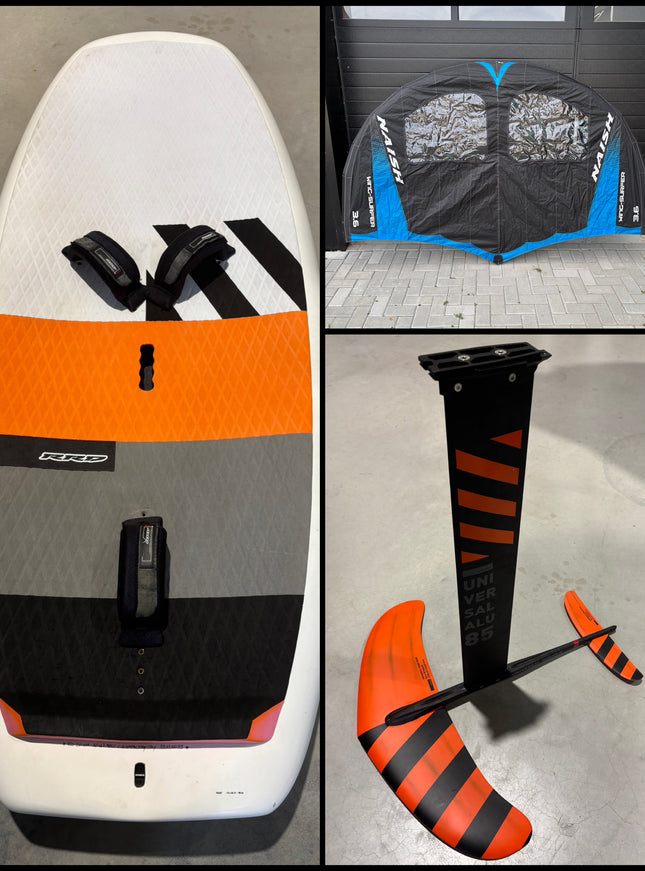 RRD Beluga LTE 165 90L + RRD Universal 1500 Foil + Naish Wingsurfer 3.6m