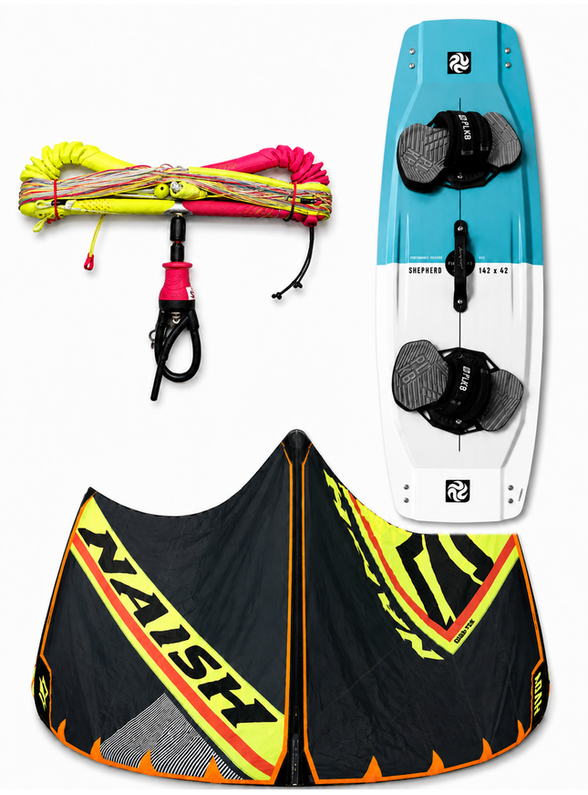 Naish Pivot 12m + PLKB Shepherd 142x42 + Naish Torque BTB Bar