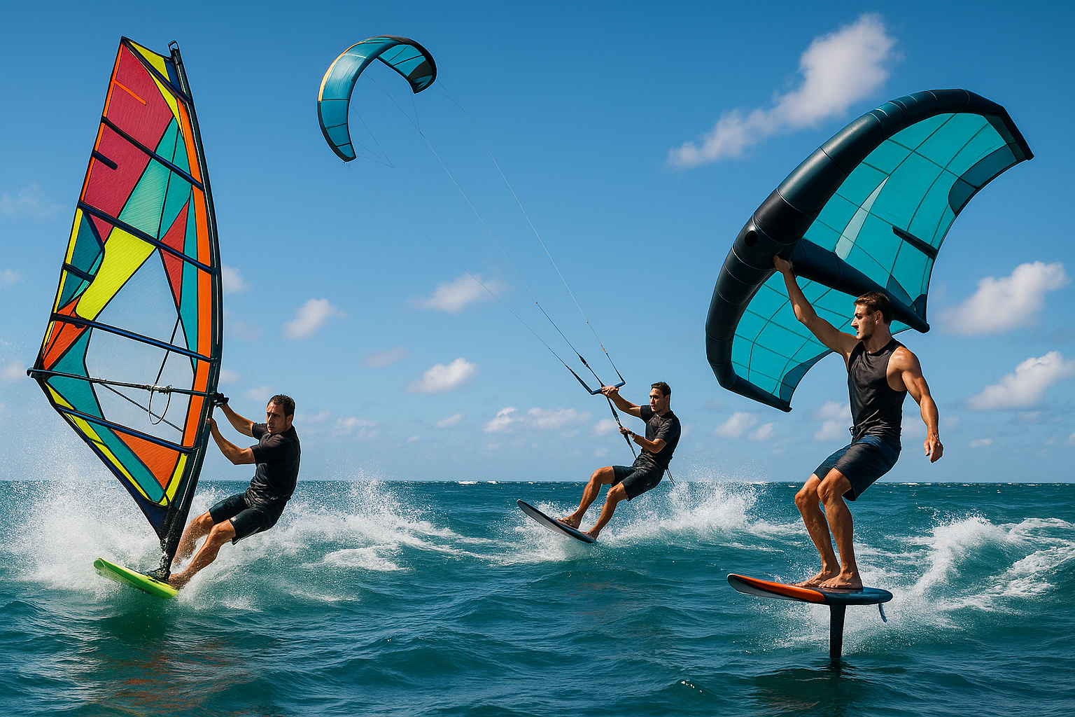 Windsurf, kitesurf en Wingfoil in 1 foto